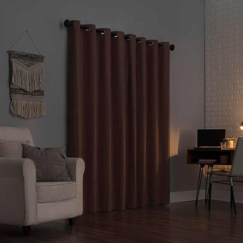 Sun Zero Columbia 2-Pack Thermal Energy Saving 100% Blackout Grommet Curtain Panel Pair, 50" x 84", Cedar - Image 2